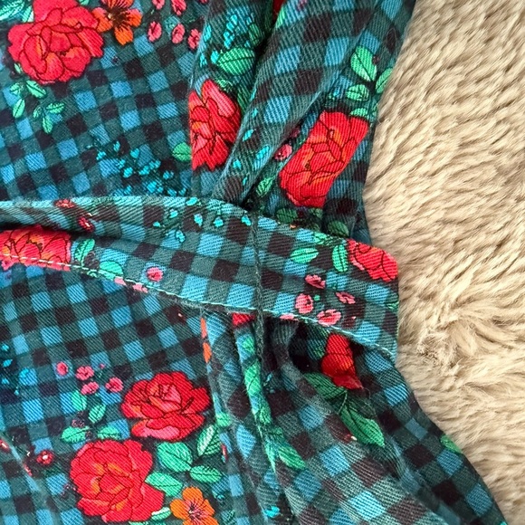 Matilda Jane Follow Your Dreams Fa La La Shirt Dress Sz S plaid floral - Picture 4 of 16